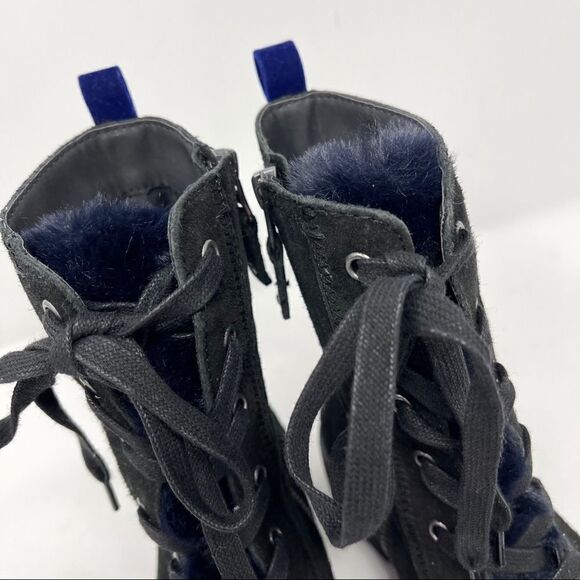 OTBT Summit Combat Faux Fur Suede Booties 6 - Picture 6 of 9